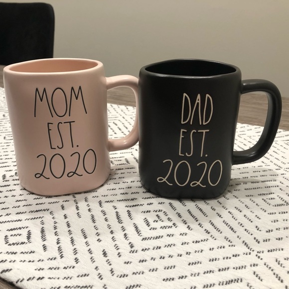rae dunn mom dad mugs
